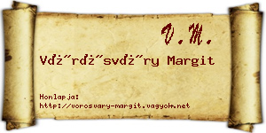 Vörösváry Margit névjegykártya