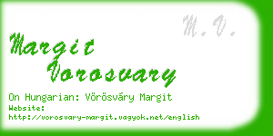 margit vorosvary business card
